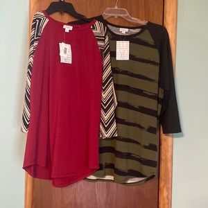 Lot of 2 Lula roe randy baseball tees